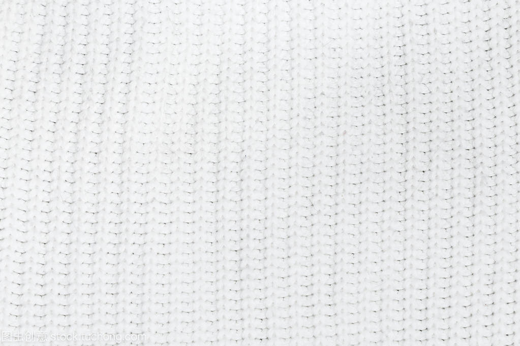 編織的藝術 潔白的羊毛針織面料紋理之美